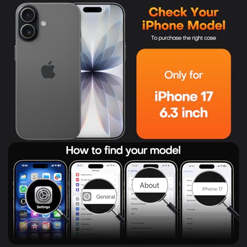 Image of TAURI for iPhone 17 Case, with Screen Protector, Black | Full Camera Protection, Anti-Yellowing Military-Grade Protection Shockproof Slim Phone Case for iPhone 17