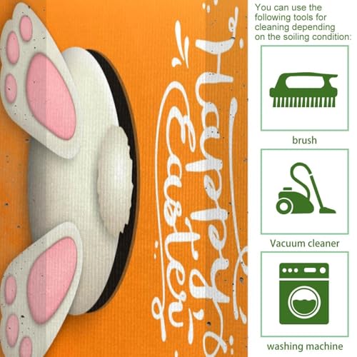 Tapis de cuisine absorbant avec lapin de Pâques lavable et antidérapant - 5