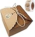 Cajas de regalo de papel Kraft 10pack,12x12x9cm Caja Carton Craft Marrón, Cajas de Dulces para Bodas con Pegatinas decorativas & Cuerda Cáñamo,para Fiestas, Cumpleaños, Bodas