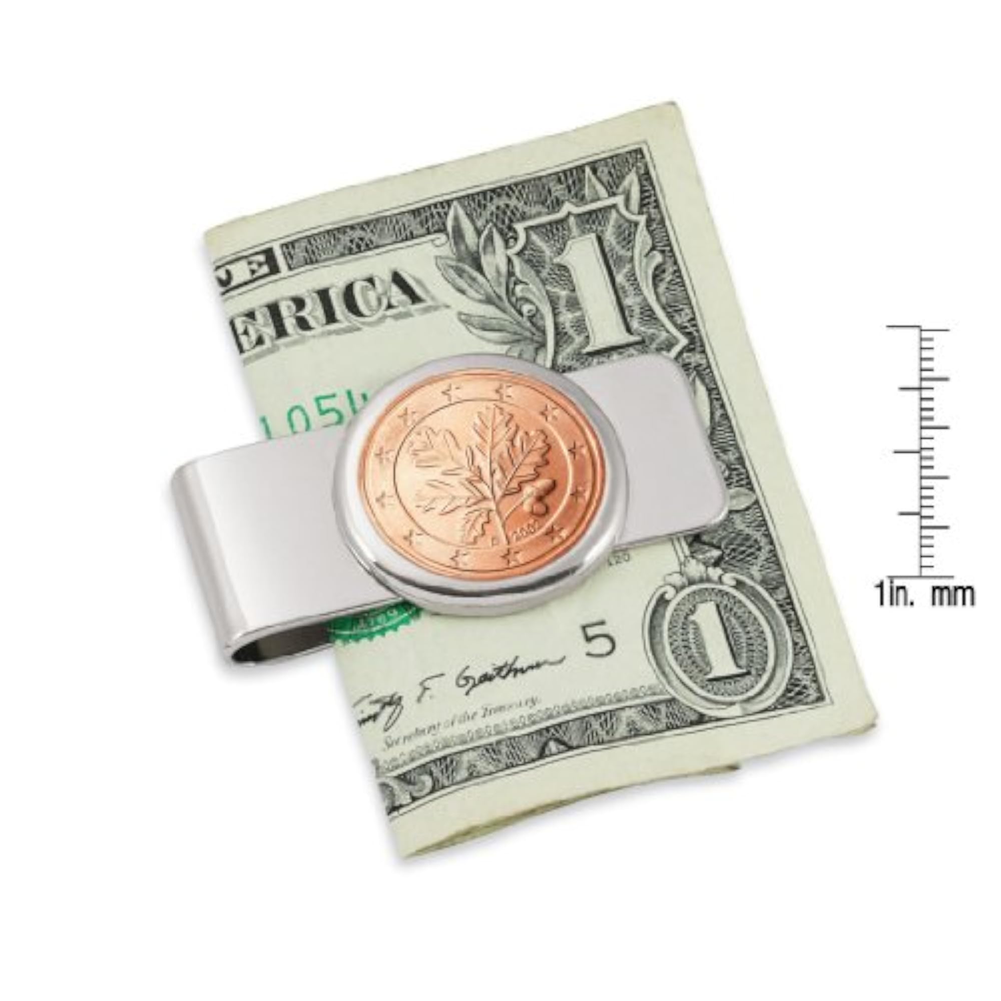 German Oak Twig Euro Money Clip, Unique Accessory