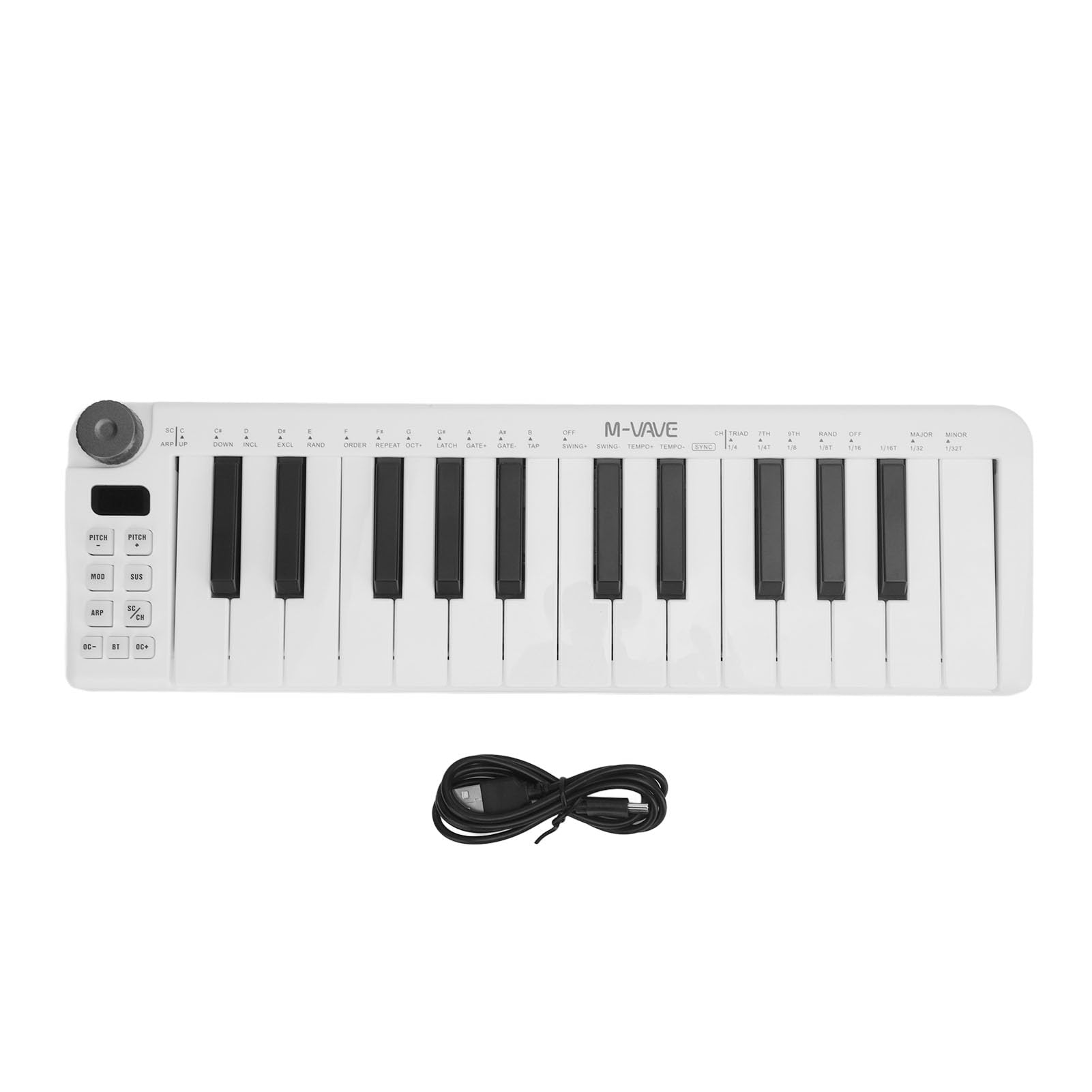 MIDI-Controller, 25 Tasten, kraftempfindlich, kabellos, tragbar, für Musikproduktion, Musiker, Produzenten, Studenten, Home Studio, Live-Aufnahme