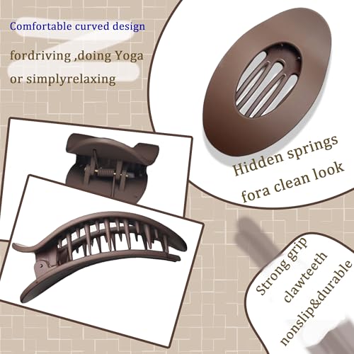 Pinzas planas para el cabello para mujer - 4.2 pulgadas, diseño curvado cómodo con resorte oculto, aptas para cabello grueso y fino, uso diario miniatura 2