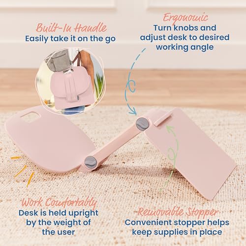 Image of ECR4Kids The Surf Folding Portable Lap Desk, Flexible Seating, Pink