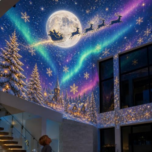 Christmas Projector Lights Indoor with 16 Holiday Scenes, Plug and Play HD Christmas Projector 360 Degree Adjustable USB Powered Night Light for Home Office Holiday Decor - image 6