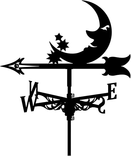 Exquisito adorno de veleta de metal, veleta vintage de acero inoxidable, indicador de dirección del viento retro para escena de granja, jardín,