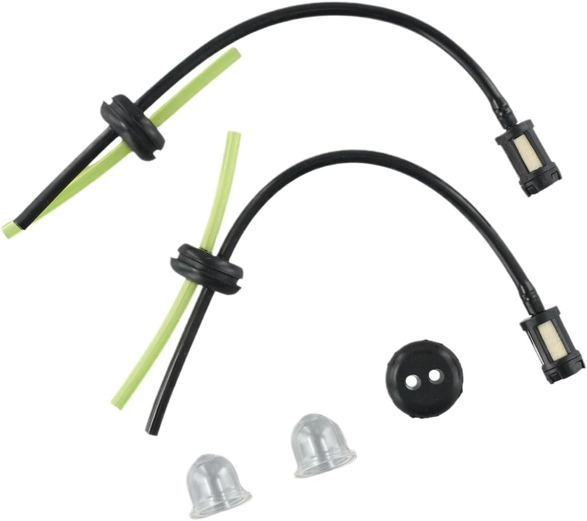 2 Sets of Fuel Filter Fuel Hose Seal with Priming FIT for 2 Strokes and 4 Strokes Mower Accessories