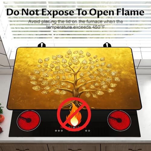 Image of BVBOX Stove Top Cover for Electric Stove, 28 inch x 20 inch Glass Cooktop Protector Mat with Hanging Loops, Anti-Scratch Non-Slip Dish Drying Mat, Washable Countertop Pad