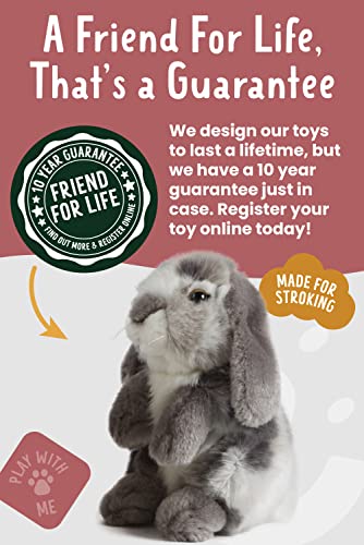 Living Nature Grey Sitting Lop Eared Rabbit, Realistic Soft Cuddly Bunny Toy, Naturli Eco-Friendly Plush, 7 Inches #TOP5