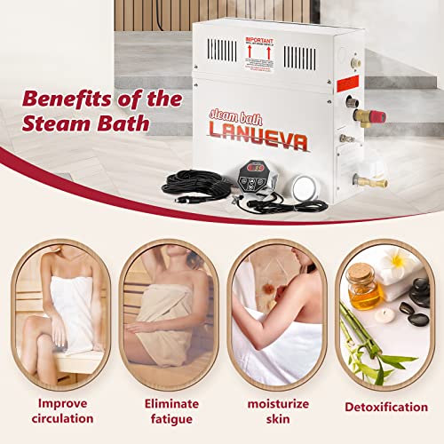 Lanueva Luxury Home Steam Shower Generator 10.5Kw Self-Draining Steam Shower Kit Steam Bath Spa Generator Waterproof Controller And Aromatherapy Steam Head Suitable Space 371 Ft3 (10.5Kw) #TOP7