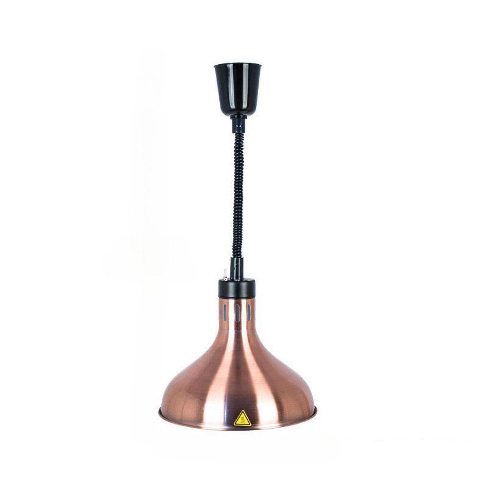Lampada riscaldante per buffet con funzione estesa che mantiene il | caldo e per essere servito durante gli eventi. La lampada riscaldante per alimenti ha un diametro del paralume di 290 mm.