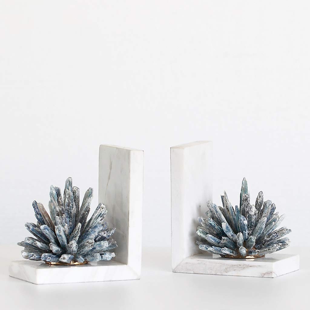 Fermalibri in marmo di agata naturale, decorativo, in pietra pesante, per scaffali, geometria, fermalibri e fermalibri