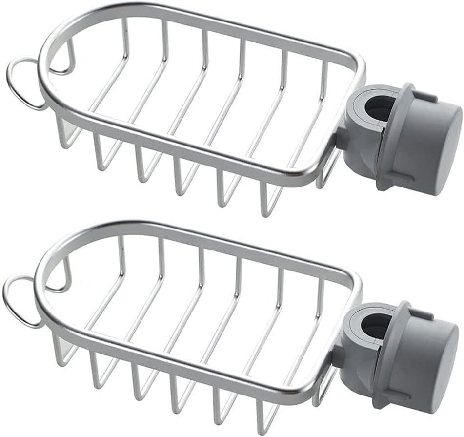 KEYOZA Hanging Soap Dish with Hook, Bathroom and Kitchen Storage Rack, No Drilling, Aluminum (SILVER-2PC) (B0DGQK3B7B) Amazon Price History, Amazon Price Tracker