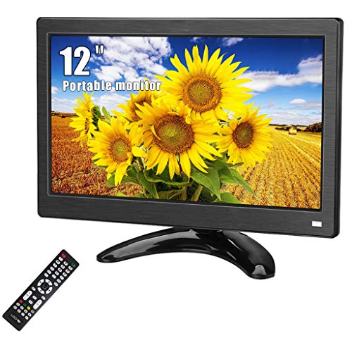 12 Zoll CCTV Monitor, Kenowa Full HD 1366 * 768 TFT Tragbarer Bildschirm mit HDMI VGA AV BNC für Auto-Backup-Kamera PC TV CCTV Home Office
