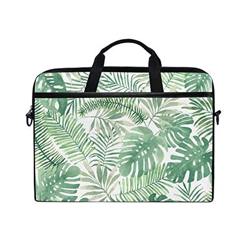 Sacoche à bandoulière pour ordinateur portable 14-15.4 pouces motif feuilles