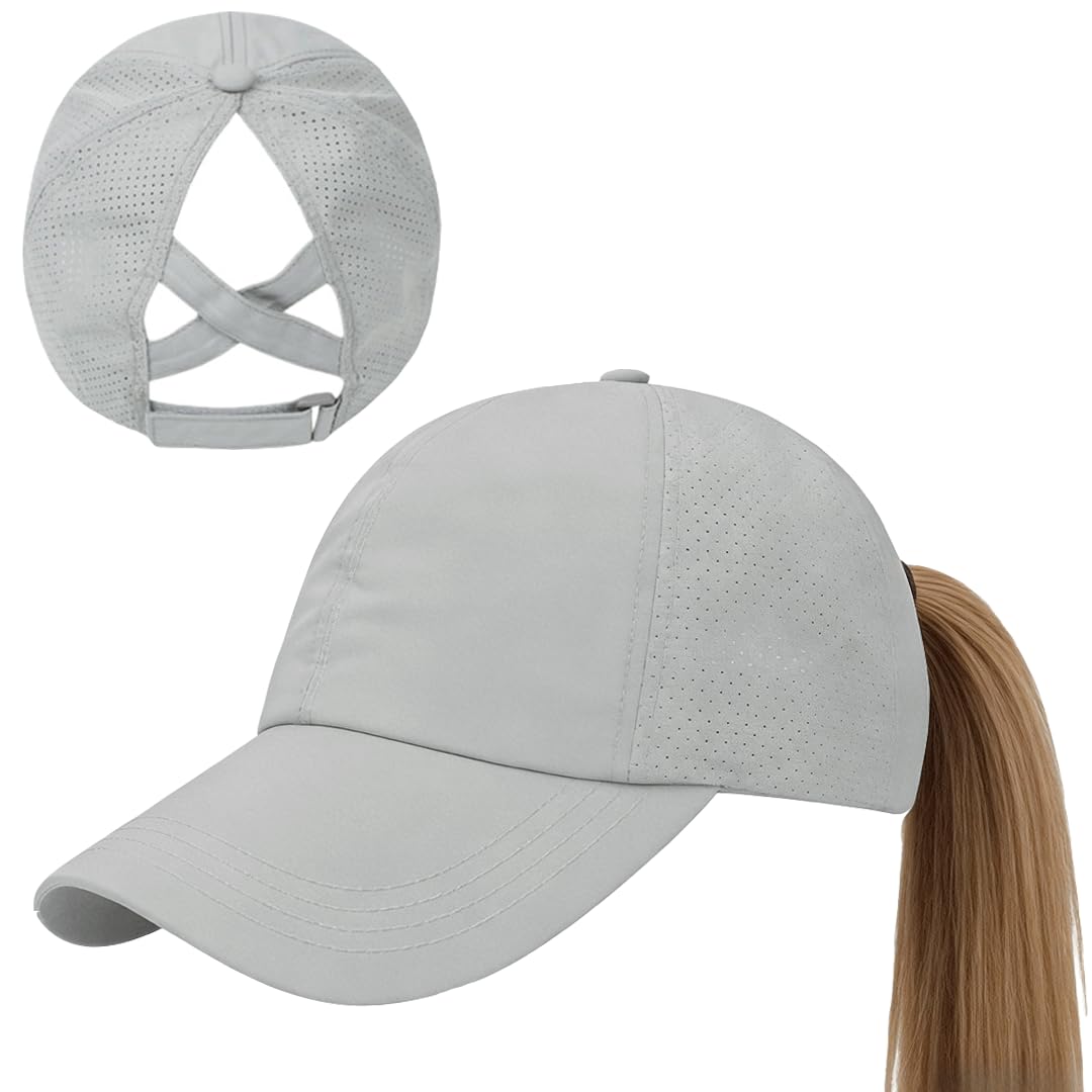 Gorra de Béisbol Mujer Cola de Caballo Verano Transpirable Gorra Secado rápido del Deporte Ponycap de High Messy Bun Ajustable Buckle — view 9