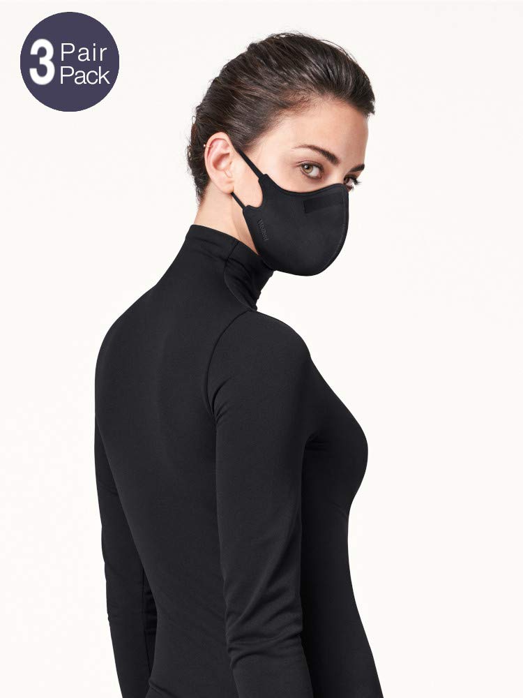 Wolford Unisexe Pack de 3 Paires de Masques de Soin en Noir - Polyester et Élasthanne - Taille Unique - XS/S