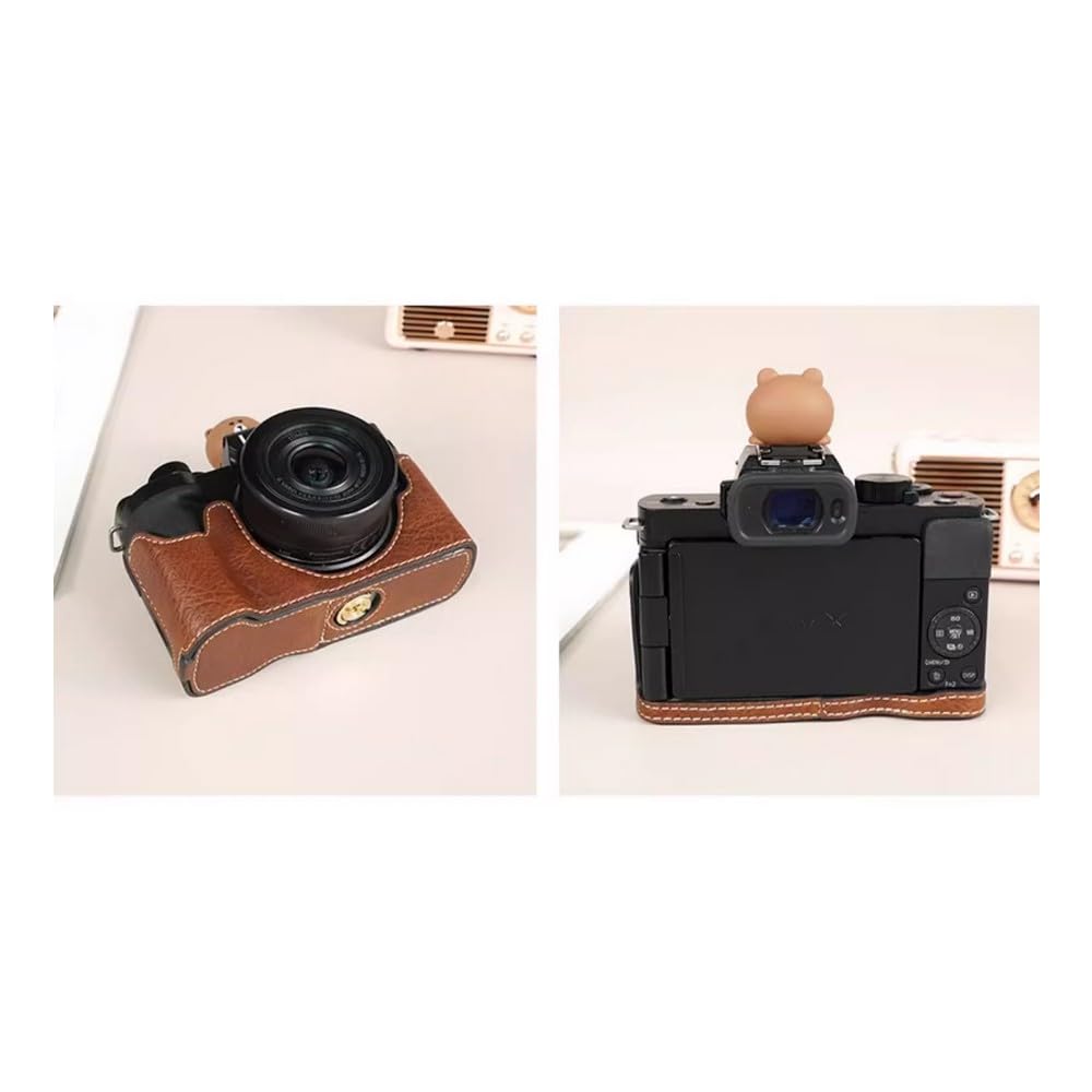 Amazon.co.jp: カメラケース コーヒーライチエンボス加工 PUレザー