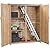 S AFSTAR Outdoor Storage Shed, Wooden Garden Tools Shed with Double Lockable Door, Detachable Shelves, Pitch Roof, Garden Storage Cabinet for Backyard Patio Lawn Deck Porch, 56”L x 20”W x 65”H
