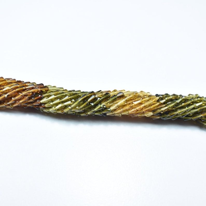 Perles droites à facettes en pétrotourmaline naturelle 33cm pour fabrication de bijoux