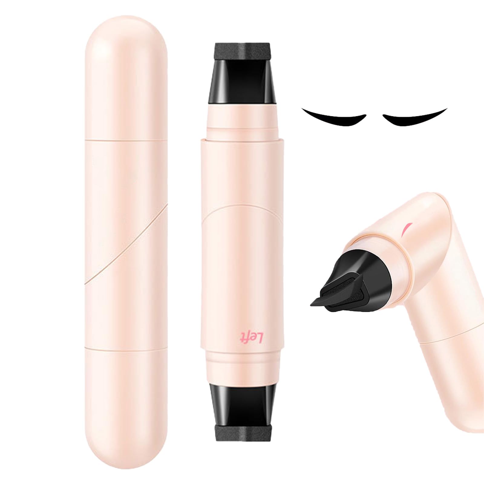 EONFAVE Stempel do eyelinera, dwustronny, wzór skrzydła na lewą i prawą stronę, precyzyjna kreska z obrotową konstrukcją, wodoodporny, długotrwały makijaż