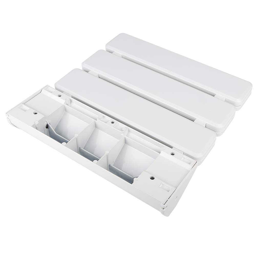 Sedia x doccia anziani - sedia doccia disabili - Sedile richiudibile - seggiolino per doccia pieghevole con montaggio a parete, max 100 kg，33 * 32 * 5 cm (bianco)