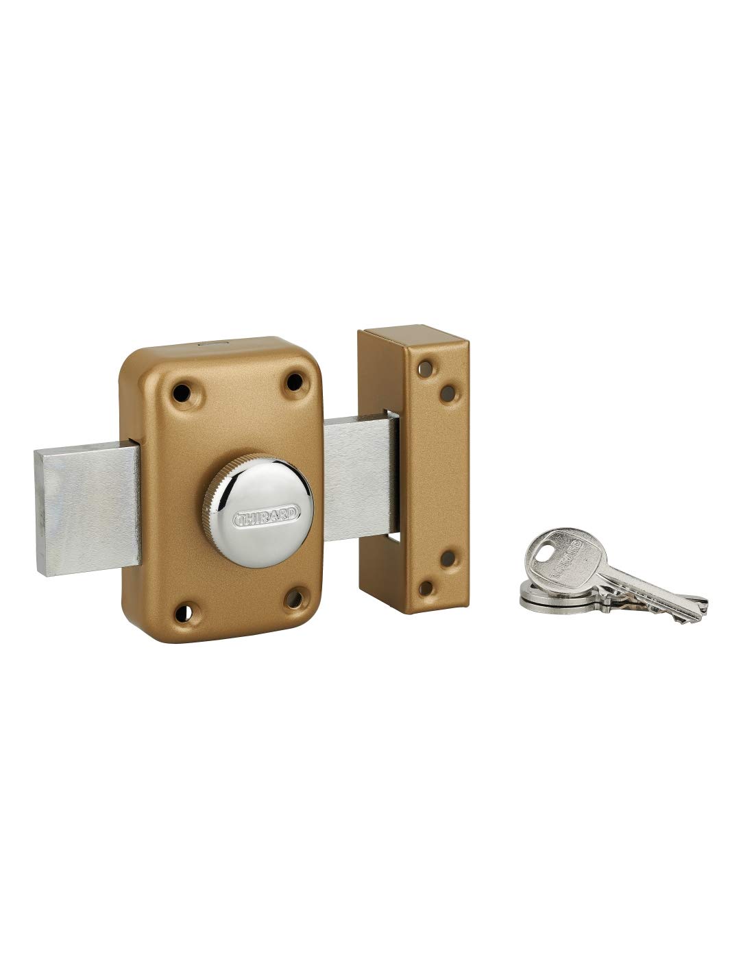 THIRARD Verrou à Bouton et Cylindre Acier Cylindre 40 mm Verni