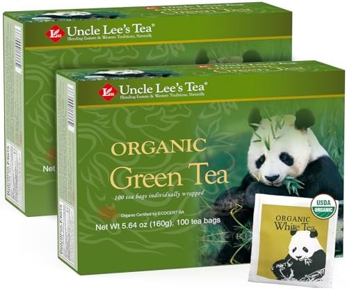 Amazon.com: Uncle Lee's Organic Green Tea - 100 Tea Bags net wt 5.64 oz ...