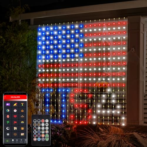 DealBeta Smart Curtain Lights Plug in, 400 LED Curtain Fairy Lights 6.6Ft x 6.6Ft with App & Remote, Music Sync Programmable Window Hanging Light Dynamic DIY for Indoor Outdoor Backdrop Wall Decor