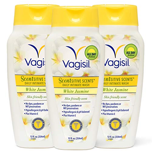 Vagisil Scentsitive Scents Daily Intimate Feminine Vaginal Wash, White Jasmine Scent, 12 Fl
