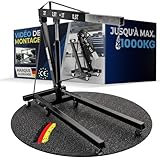 WERKTHOR Grue D Atelier 1000kg Pliable | Grue de Levage Hydraulique 1T 6 roulettes | Grue Atelier Professionnelle pour Moteur & Support Moteur Atelier