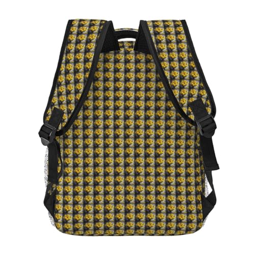 Mochila para viajes y trabajo con estampado de narcisos ligera 4