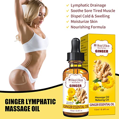 10 Pack Ginger Oil Lymphatic Drainage Massage Oil, Body Massage Oil Belly Drainage Ginger Oil-Natural Arnica Oil Ginger Essential Oil, Massage Oil For Massage Therapy, Ginger Oil For Massage Warmer #TOP2