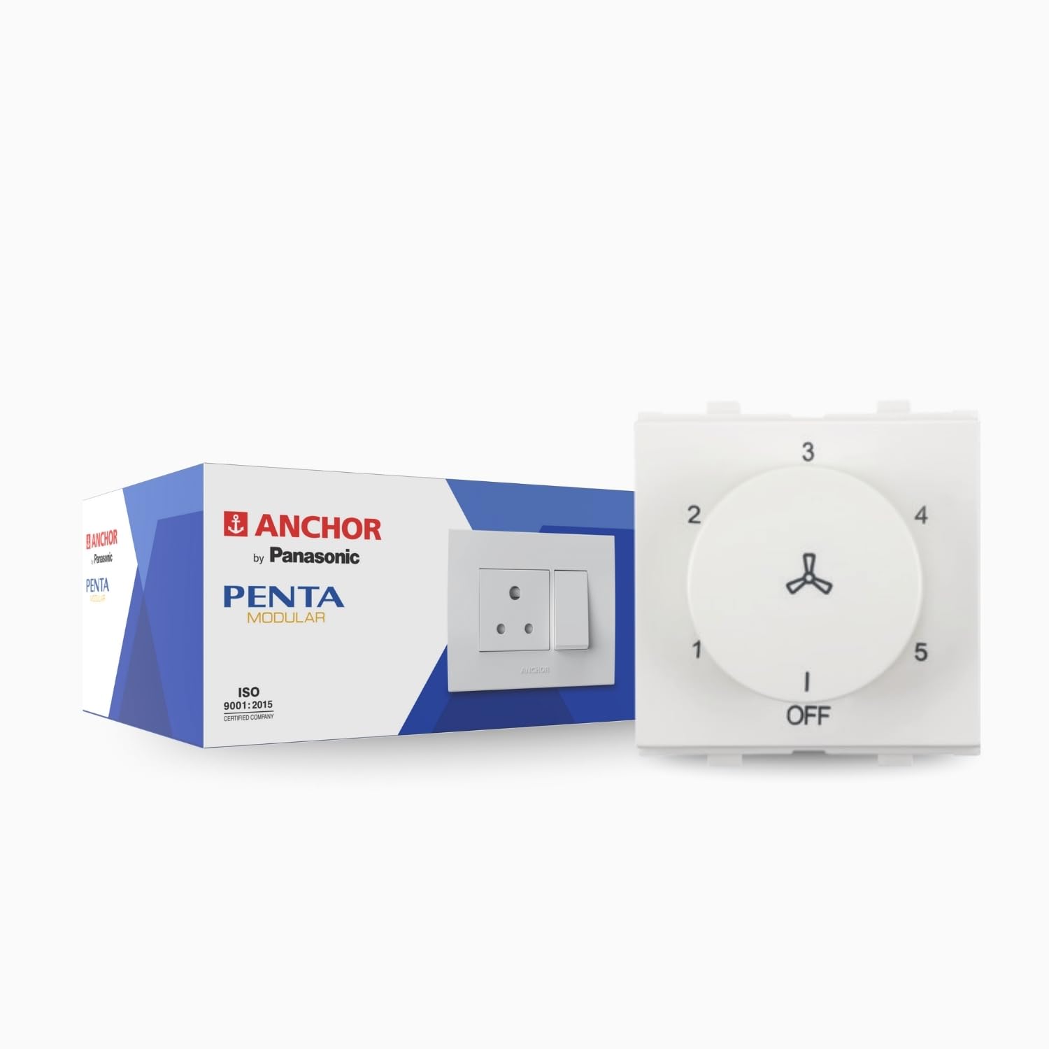 by Panasonic 65322 Penta Modular 2M 100 W Polycarbonate Dura Fan Regulator (White, Pack of 1)