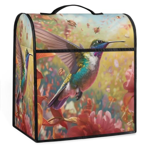 Coffee Maker Cover Flower Hummingbird Kitchen Appliance Covers Small Appliance Covers Blender Cover Juicer Cover Dust Covers for Kitchen Appliances with Top Handle and Pockets,Washable,C972