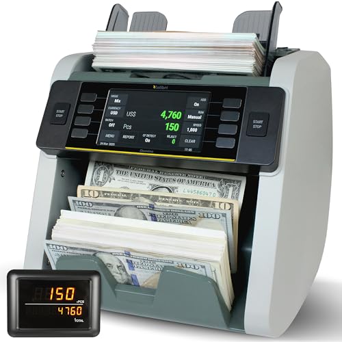 Image of KOLIBRI Money Counter Machine I LCD Display I Business Grade I Advanced 2CIS /UV /MG /IR /MT /DD /HLF /SN IRT Detection I Mixed Denomination I Multi-Currency I Single Pocket I 3 Years Warranty I Domino-V2