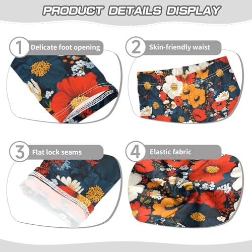 Girls Leggings Boho Florals Print Soft Toddler Leggings for Girls Kids Pants Size 4T-10T3