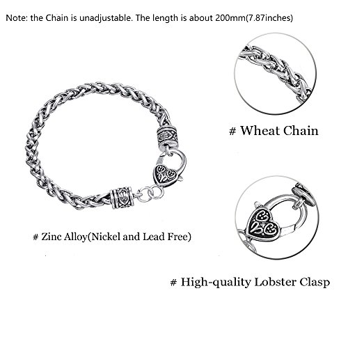 VASSAGO Ancient Hebrew Esoteric Tetragrammaton Pentagram Name of God Charm Wheat Chain Bracelet Blessing Jewelry for Men Women 6