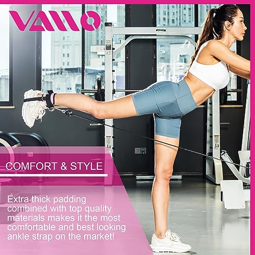 Image of VAIIO Ankle Straps for Cable Machines,Adjustable Comfort fit Neoprene, Reinforce Double D-Ring - Premium Ankle Cuffs to Improve Abdominal Muscles, Lift The Butts, Tone The Legs for Men & Women