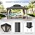 LUE BONA 12x14 Hardtop Gazebo, Galvanized Steel Double Roof Permanent Pavilion with Aluminum Frame, Outdoor Metal Gazebo Canopy with Nettings and Curtains for Deck, Patio, Backyard