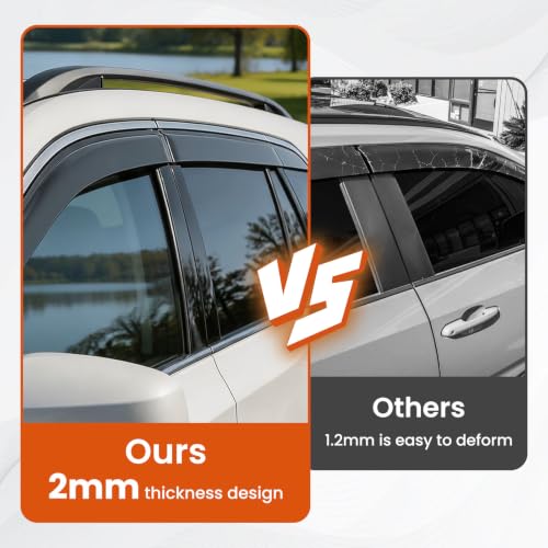 Image of Tape-On Rain Guards for Rav4 2026+, Side Window Deflectors Visor Rain Guards Vent Guard Shade Deflectors Compatible with Toyota Rav4 Accessories 2026 2027 6-Pack