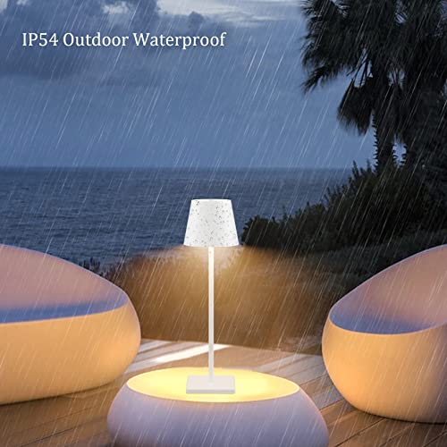 Howskys HT010-WHITE-2 Pack White Cordless Table Lamp,5500Mah Battery Powered Table Lamp,3W Touch Rechargeable Battery Table Lamp 3000K Warm White,Ip54 Indoor/Outdoor Table Lamp thumb #5