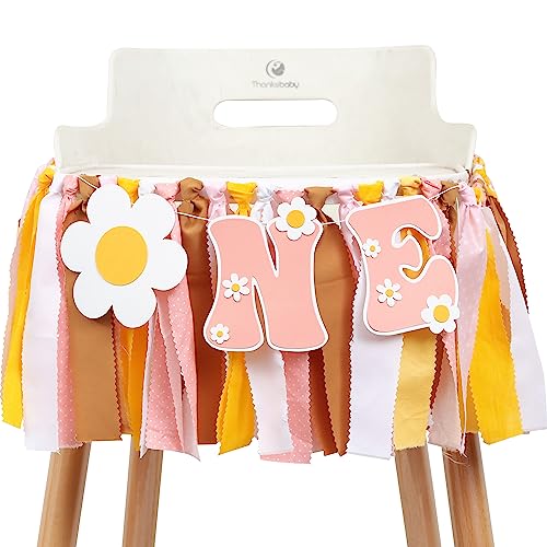 Groovy One First Birthday High Chair Banner One Groovy Birthday Decoration
