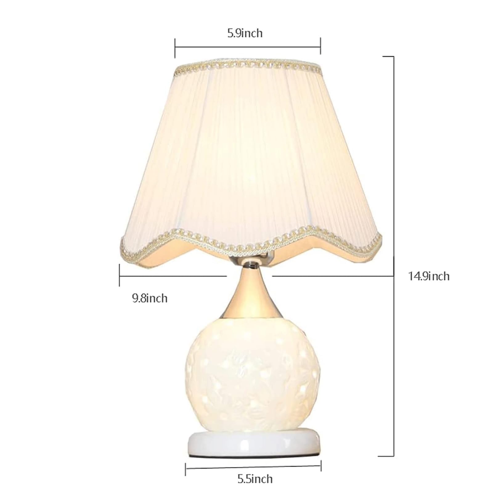 Nachttischlampe Moderne Tischlampen, Keramik-Tischlampe mit Stofflampenschirm, Nachttischlampen für Schlafzimmer, Bauernhaus-Tischlampe Tischlampe