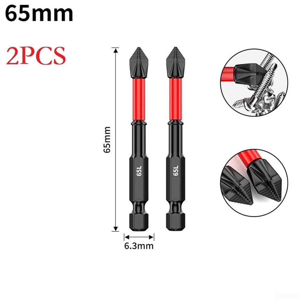 Lot de 26 forets magnétiques PH2 à tête batch pour visseuse puissante (2 pièces 65 mm)