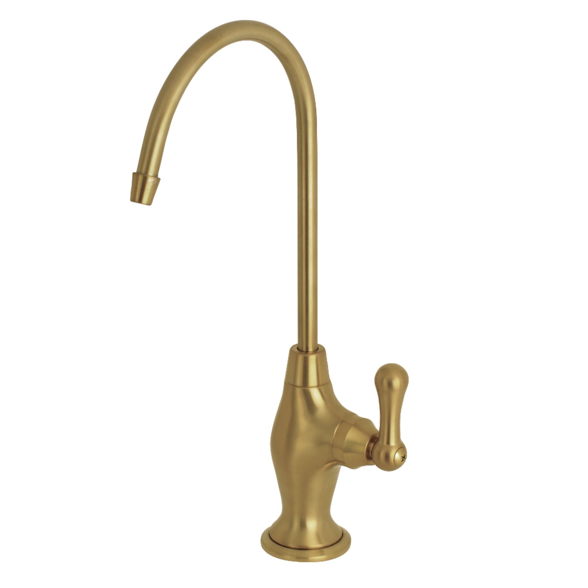Kingston Brass KS3197AL Restoration 1/4 Turn Water Filtration Faucet, Brushed Brass, 4-5/8" in Spout Reach