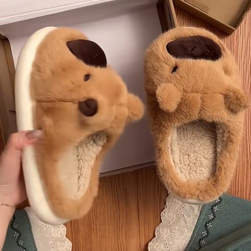 Funny Animal Slippers for Women Girl Capybara Cute Plush Cozy Warm Slippers Cozy Fluffy Fuzzy Indoor Bedroom3