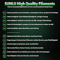 SUNLU PLA Glow in The Dark Filament 1.75 mm 1KG Weiß to Leuchtend Grün – Ansicht 9