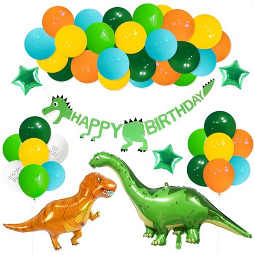 Décor anniversaire dinosaure bannière ballons party