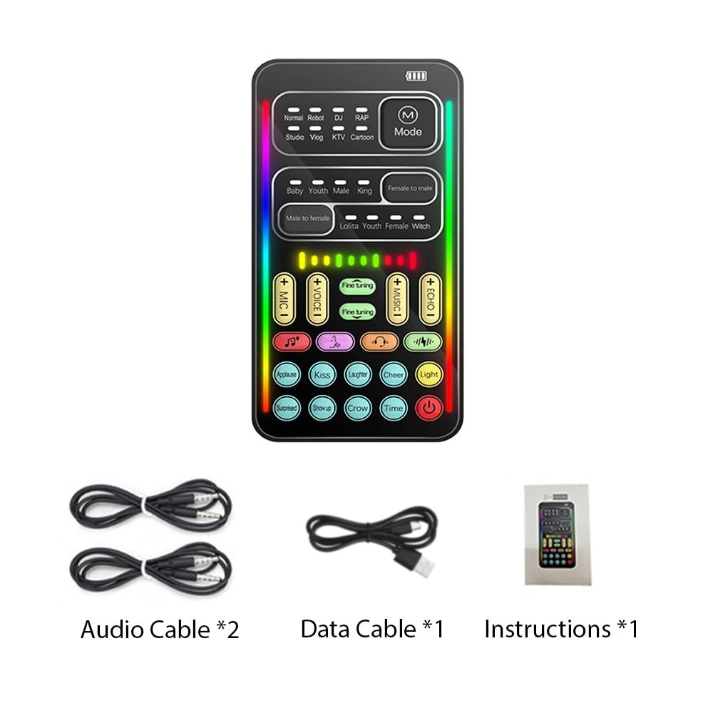 I9 Cambia voce Mini Schede audio live compatibili con Bluetooth a effetti multipli Portatile ultrasottile