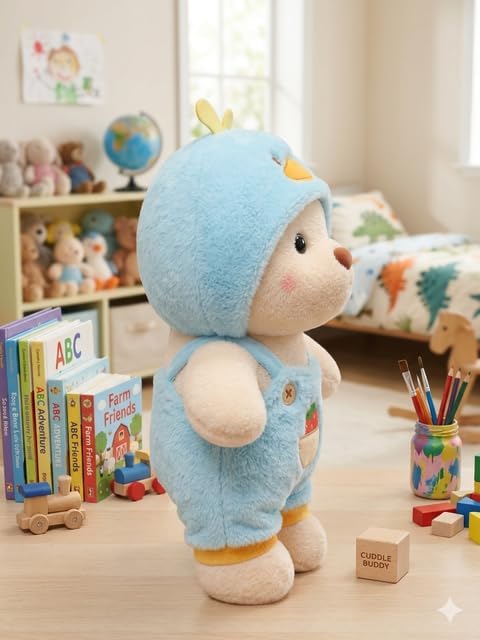 Image of RVA Soft Toy Cute Duck Hoodie Teddy Bear Soft Stuffed Animal Doll 30 CM for Kids, Babies & Toddlers | Huggable Cuddly Plush Gift for Boys & Girls (Sky Blue)